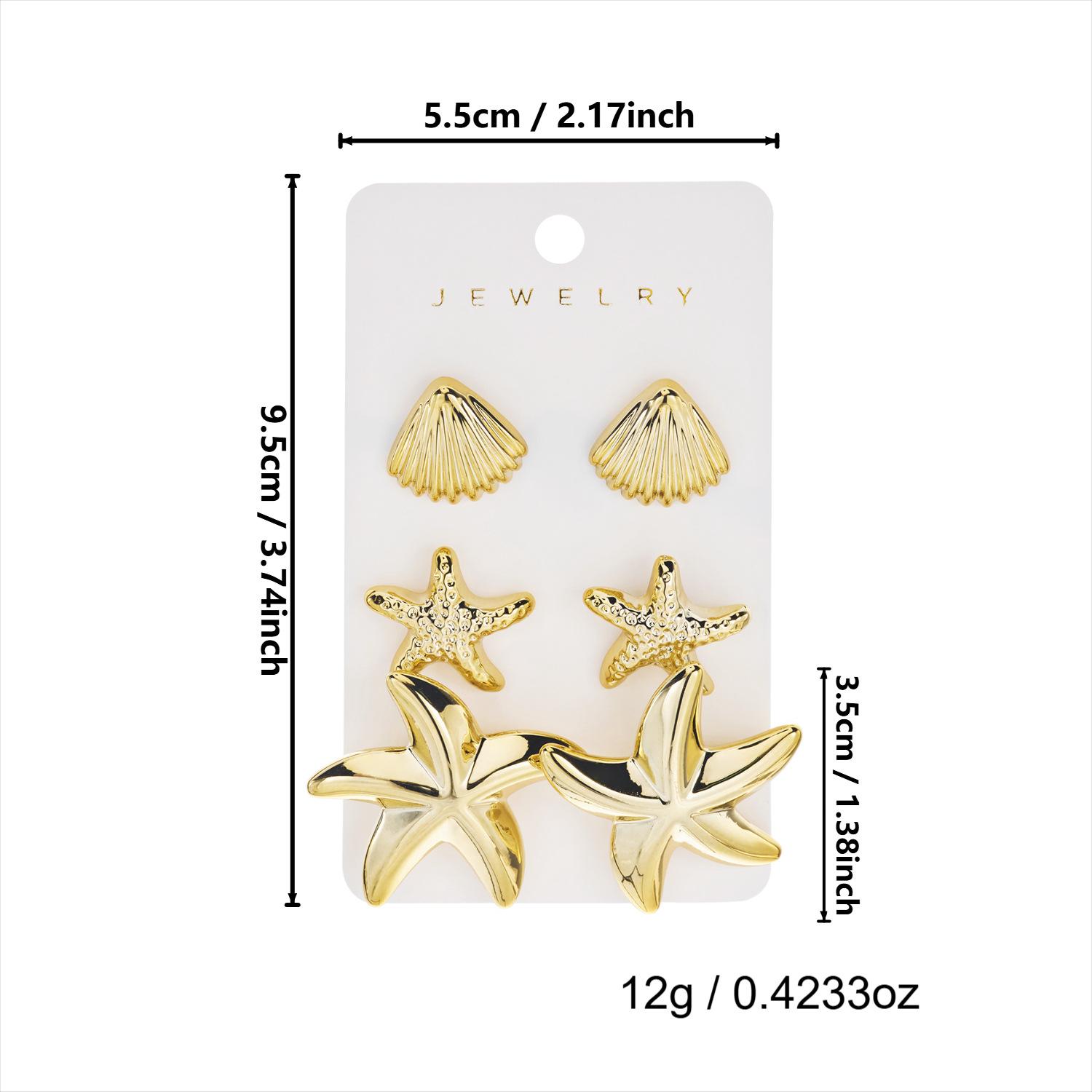 

Women s Earring Set Fashionable and Elegant Ocean-Themed Earrings for Women CCB Starfish Shell Multi-Piece Earring Set 1