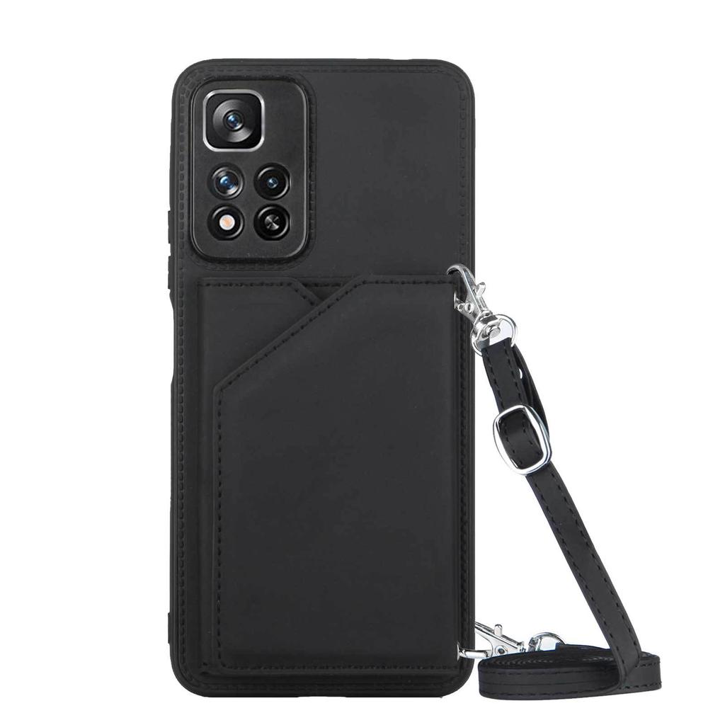 Geschikt voor Samsung S23ultra Huidgevoel Kaart Portemonnee Mobiele Telefoonhoesje S23plus Lanyard Meerdere Kaarten Leerhoesje S23 Mode Kaart Portemonnee