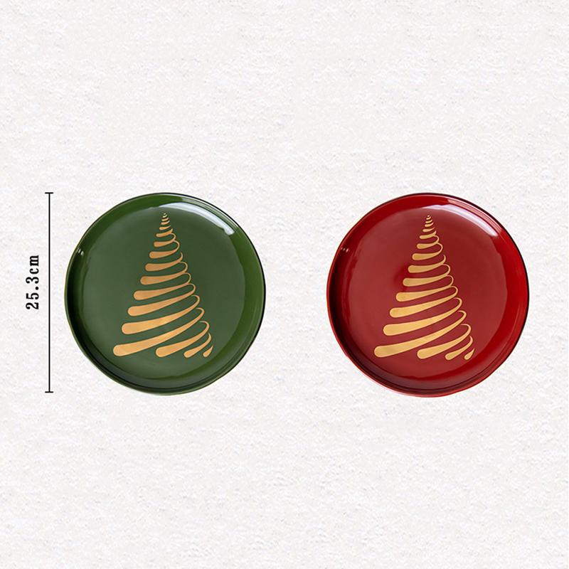 Exquisite Christmas Ceramic Plate Light Luxury Hotel Restaurant Steak Plates Home Party Cuisine Plate Rice Bowls Christmas Gifts