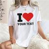 Camiseta Universal Para Mujeres Con Texto Personalizadocamiseta Personalizada I Love San Valentín Camiseta Personalizada