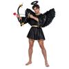 Men Angel Role Play Robe Patchwork Gold Trim Round Neck Batwing Sleeve with Feather Wing Headwear Bow and Arrow Set for Carnival