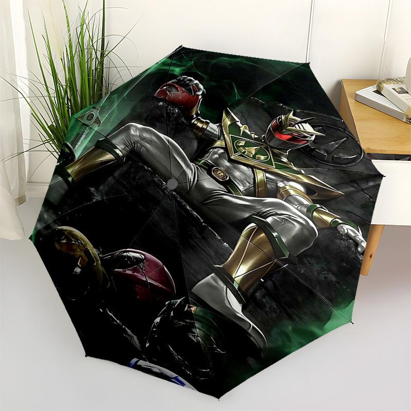 

1pc Power Rangers Green Ranger Helmet Auto Open Umbrella, Portable 3-Fold Design with 8-Bone Iron Frame, Outdoor Umbrella, Ideal Gift for Fans, Travel