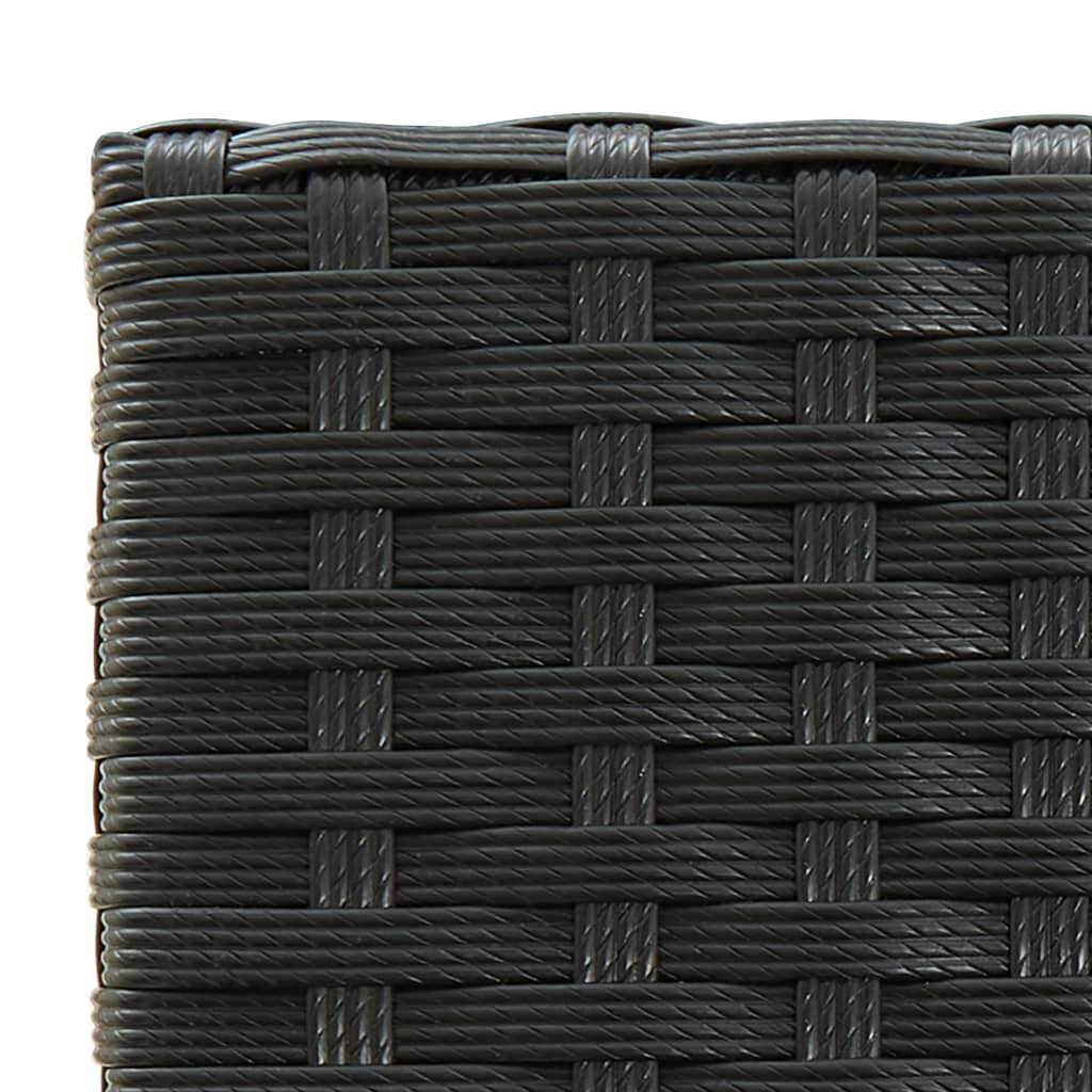 Bar Stool Set 4 Pieces Black Poly Rattan