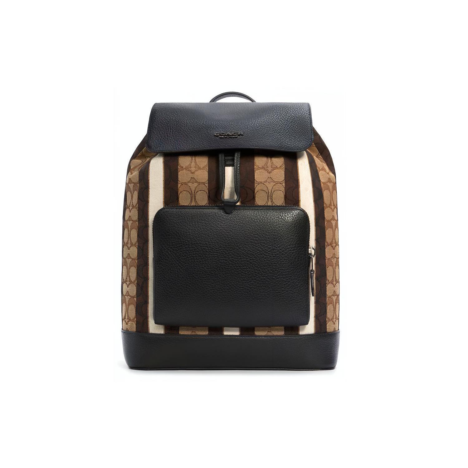 

Новый Тканевый Рюкзак COACH Большой Мужской Хаки и Коричневый Многоцветный C5295-QBPKC 30.0*13.0*38.1CM