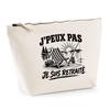 Toiletry Bag - PLANETEE - I Can't I'm Retired - 100% Beige Cotton - 3 L (28×19×9 Cm) - Metal Zipper