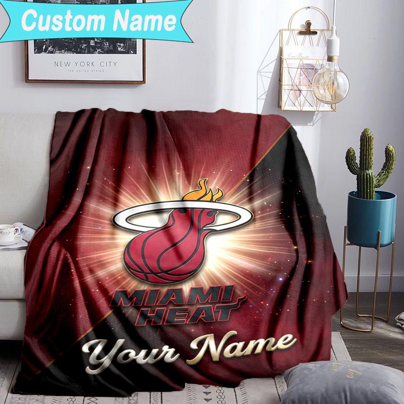 Custom Name Blanket Miami Team Spirit Blanket Bedding Blanket for Travel, Camping, Living Rooms, Offices, Sofas, Fan Christmas gift