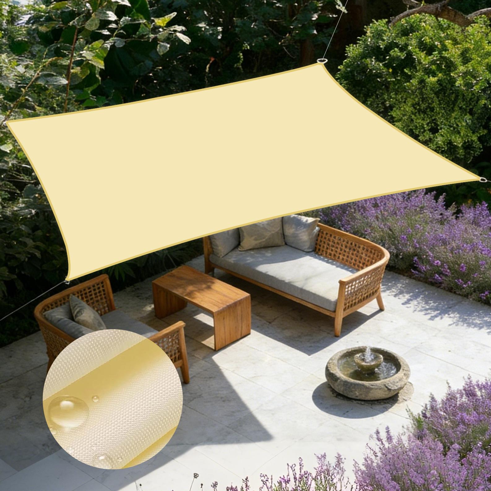 Outdoor Rectangular Sun Sail - Breathable UV Resistant Shade Cover for Backyard Balcony Camping, Easy Installation & Clean 200x300cm бежевый
