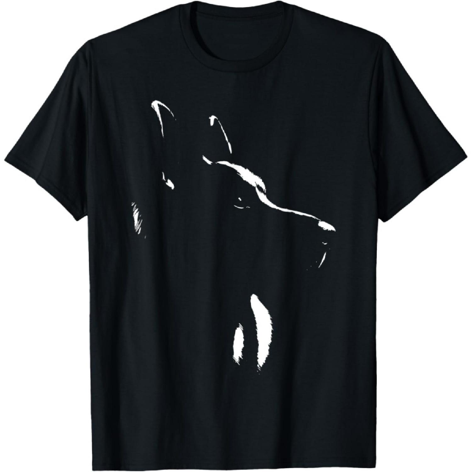 Силуэт Немецкой овчарки Графика Для Мужчин Женщин Футболка S чёрный