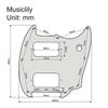 Musiclily Pro 9-Hole HH Mustang Pickguard for Squier Bullet Mustang Style Electric Guitars with 2 Humbuckers, White Pearl, 4 Picks