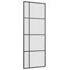 vidaXL Schiebetür mit Beschlag Schwarz 76x205 cm ESG-Glas