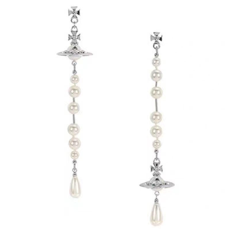 Асимметричные серьги-кисточки с жемчугом императрицы Цыси - Женская модная бижутерия