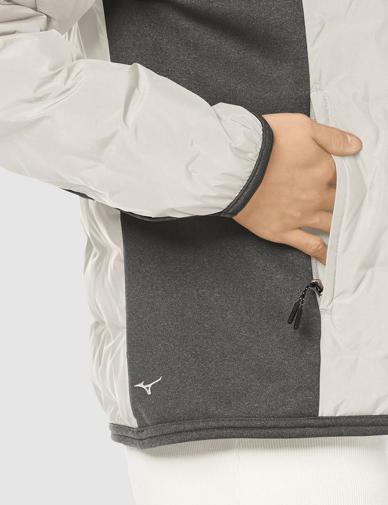 Mizuno Pristine White Down Size Stretch Cold Weather Protection Women's Jacket, S, B2ME1711, Hybrid, Outdoor,