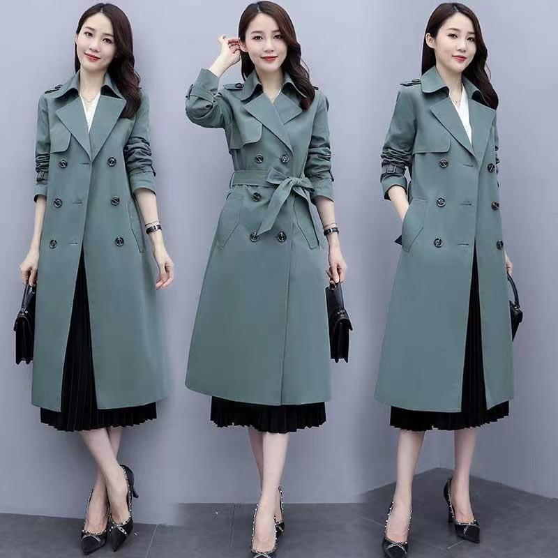 Windbreaker Women's Mid-length British Style Outerwear Spring and Autumn Korean Style Casual Waist-length Coat