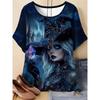 Women's T-shirt 3D Pattern Printed Casual Short Sleeved Cartoon Girl Image Print O-Neck Top Fashionable Street Women's Clothing