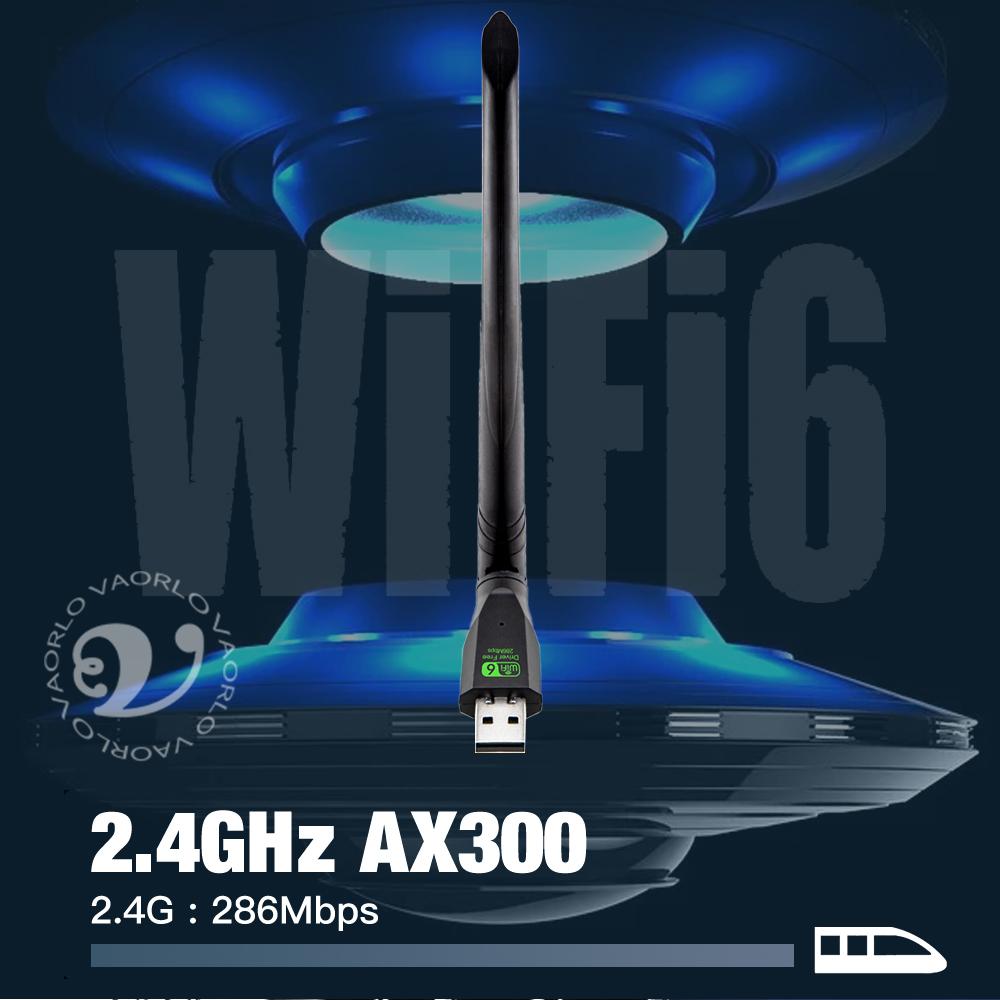 WIFI 6 USB Adapter AX300 Wireless Network Card Dongle 2.4GHz 802.11AX Antenna Signal Reception For Laptop Win7/10/11 Driver Free