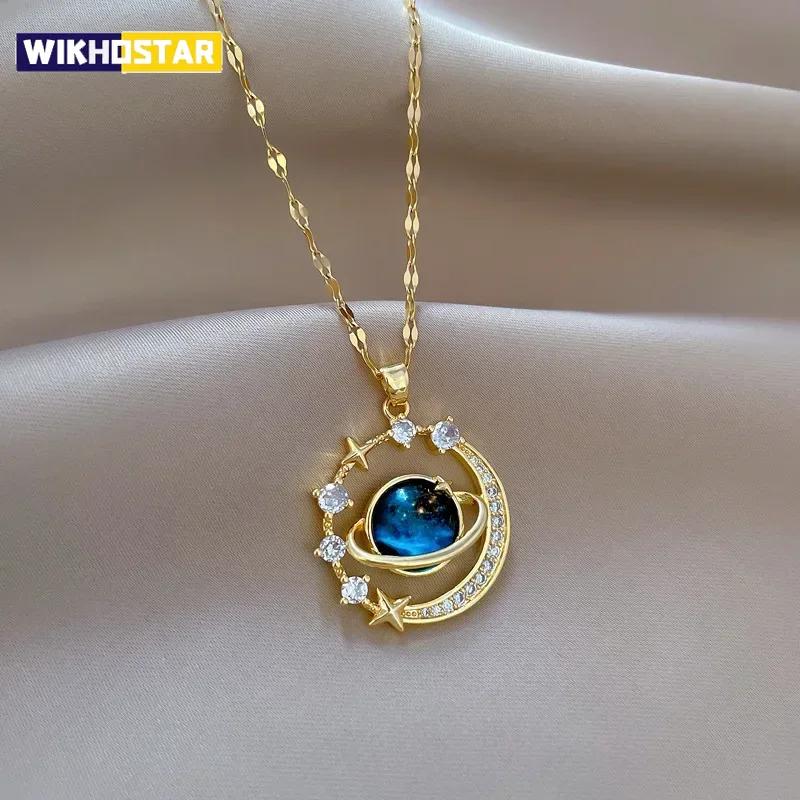 Delicate and Beautiful Starry Pendant Necklace With Micro-Inlaid Zirconium Luxury Pendants