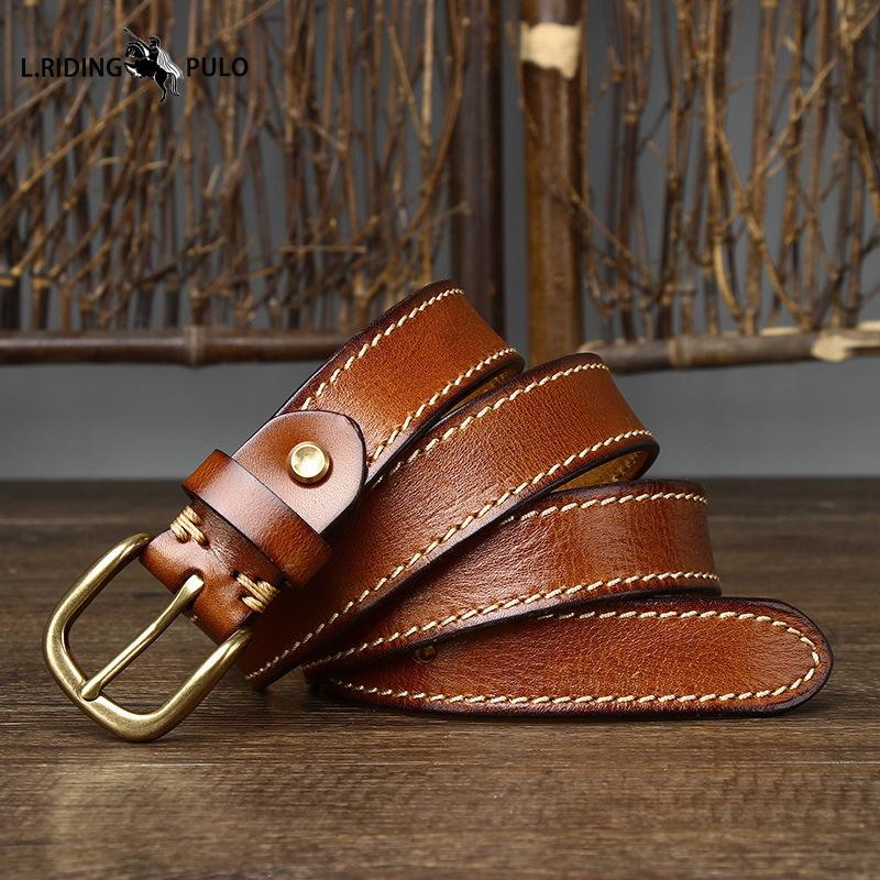 Retro Trend All-match Stitching Decorative Belt for Women Pure Cowhide Hot Jeans Belt