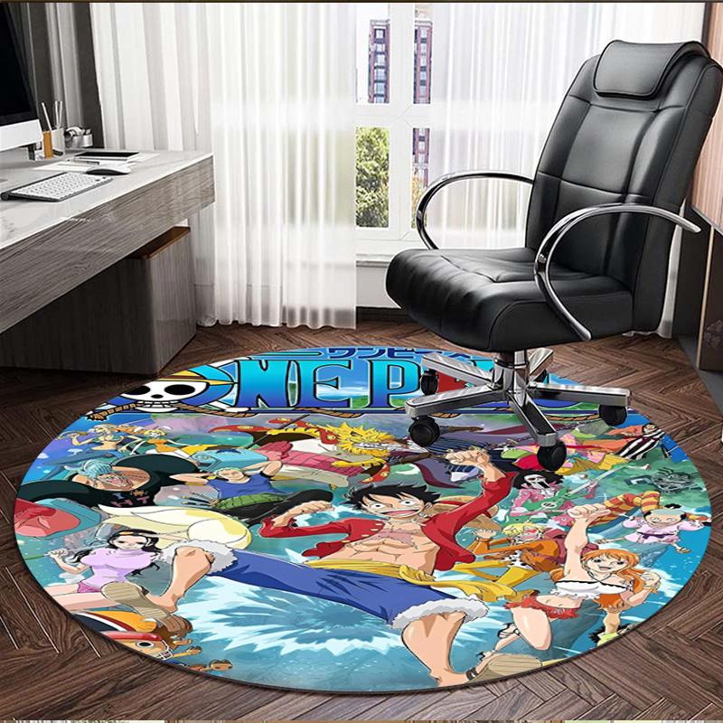 One Piece Print Round Rug, Washable Floor Carpet, For Entryway Dorm Laundry Room Office Study, Home Decor Birthday Christmas Gift