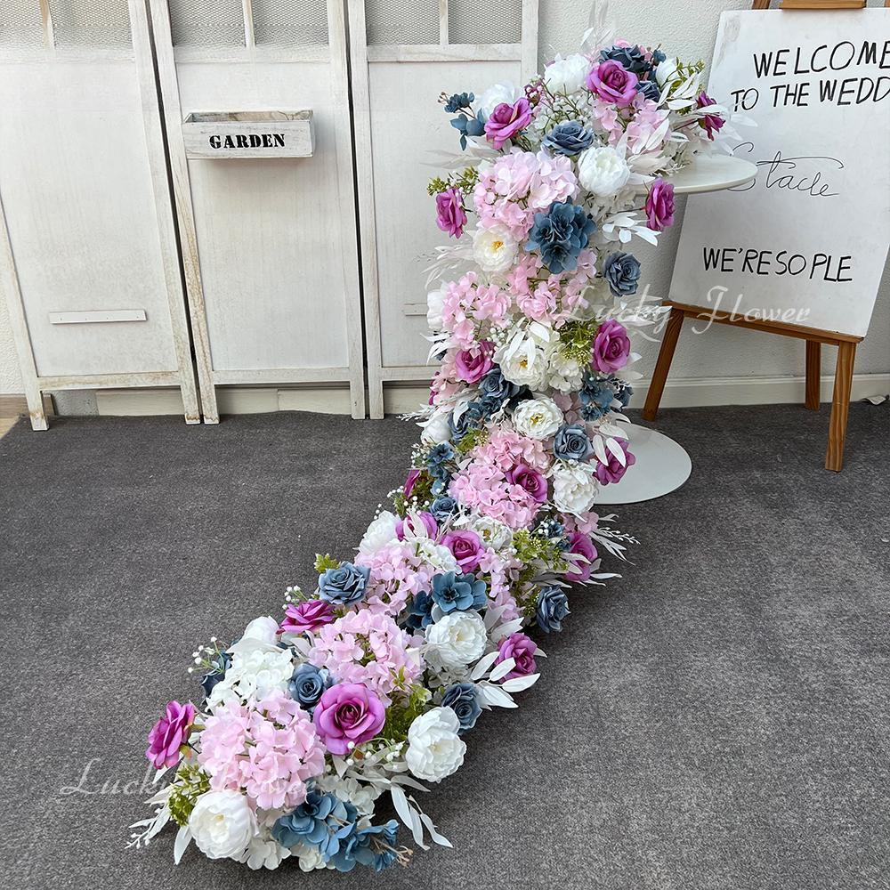 Luxury Runner Flower Row Artificial Flowers for Table Centerpiece Wedding Decoration Mix Flowers Backdrop Wall Arches Decor
