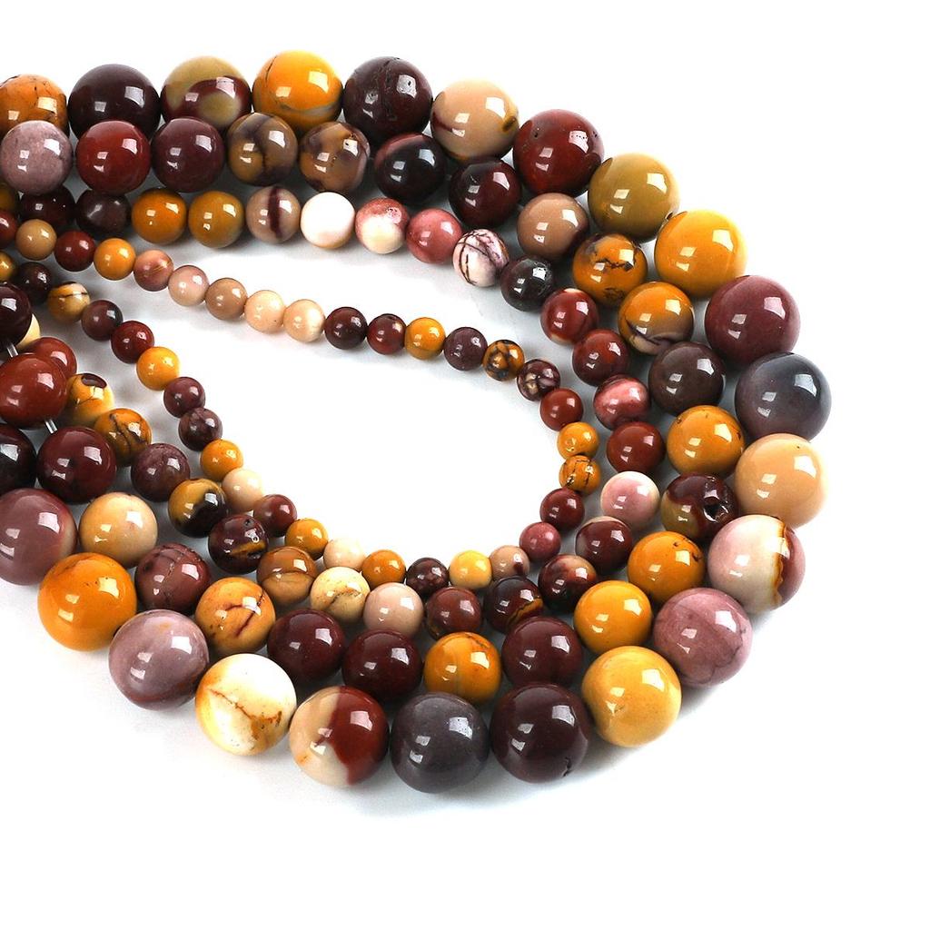 Perline sfuse rotonde in pietra di diaspro mookaite naturale 15 "filo 4 6 8 10 12MM scegli la tua taglia per la creazione di gioielli