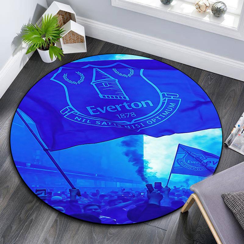 Everton FC Pattern Round rug,Carpet Rug for Living Room Bedroom Playroom ,Non-slip Floor Mat,Holiday Gifts and Birthday Gifts.
