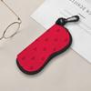 Red Love Heart Pattern Soft Cloth Eyeglasses Sunglasses Case, Portable Protective Pouch Bag, Lightweight Travel Spectacle Holder Glasses Accessories