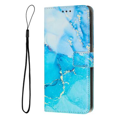 For iPhone 17 Stand Case Marble Pattern PU Leather Wallet Phone Cover