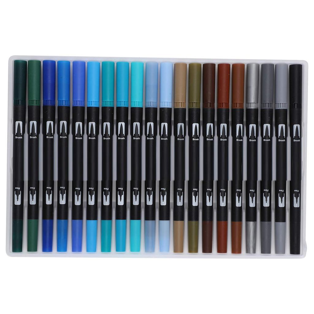 Watercolor Markers Dual Tip Brush Pens Fineliners Art Markers for Kids Adult Artist Calligraphy Hand Lettering Coloring Books Doodling Notes Writing