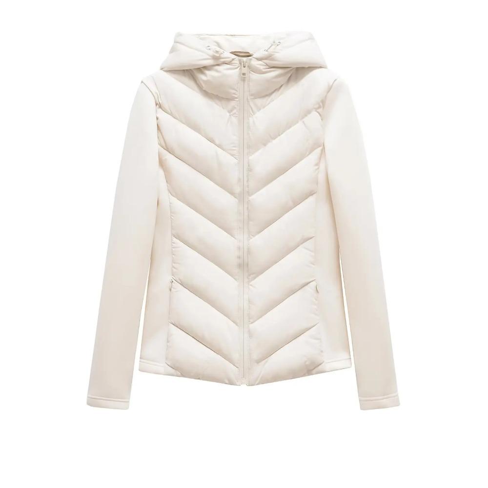 Herbst Winter Damen Kapuzenjacke Luftbaumwolle Langarm Slim Stepp Leicht Daunen Baumwolljacke für Damen