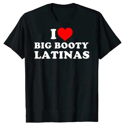 Jag älskar Latinas T-shirts Sommarstil Grafisk Bomull Streetwear Kortärmad Rött Hjärta Rolig Retrodesign Gåvor T-shirt Män 70220