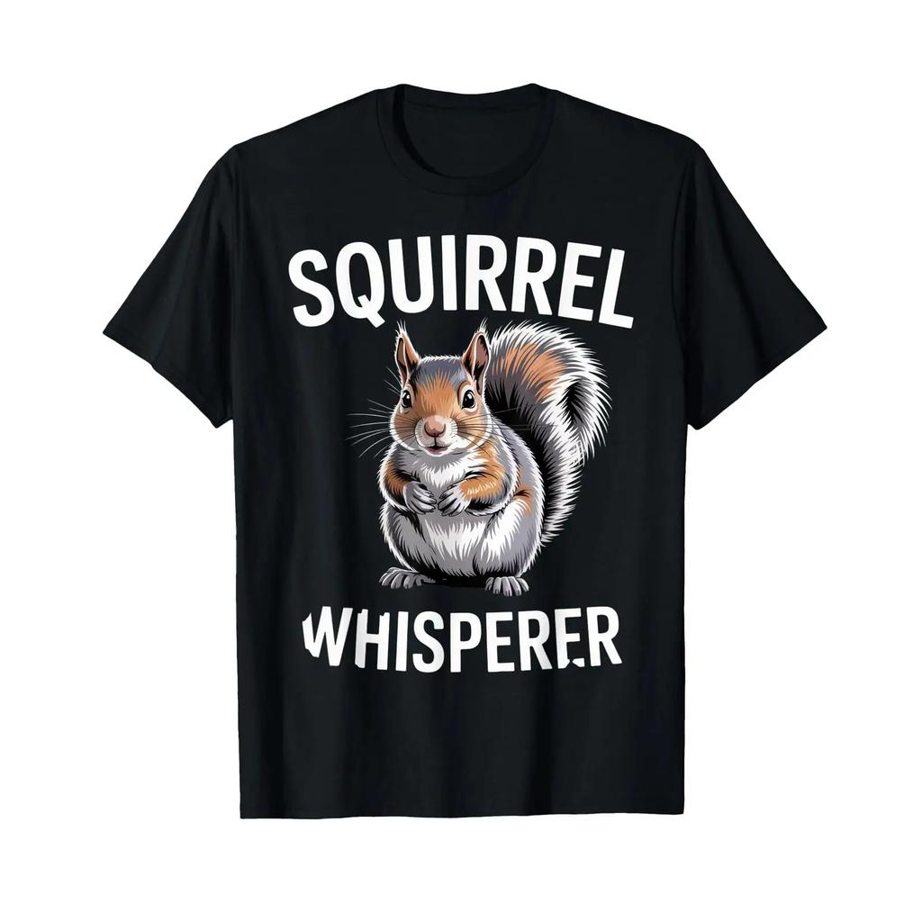 Squirrel Whisperer Animal Lover Funny Nature Enthusiast Top T Shirt Vintage Washed Graphic Versatile Breathable Streetwear