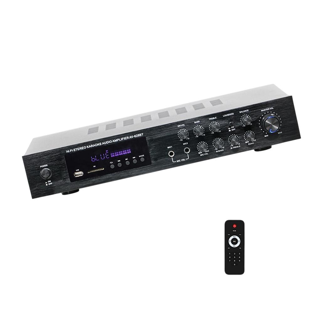 Highly Power 5.1Channel Music Amplifier Featuring Bluetooth-compatible 5.1 USB Card & Mics Input for Home Entertainment