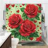 Vibrant Floral & Lion Themed Polyester Shower Curtain - Stylish Bathroom Decor, Artistic Printed Bath Curtain For Home