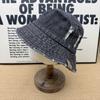 American Retro Old Denim Bucket Hat Women's Broken Edge Rough Edge Design Street Wind Show Face Small Sun Hat Sub Basin Hat