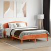 VidaXL Bed Frames with Headboard, Slat Base, Adult Bed, Double Bed for Bedroom Interior, Wax Brown 3207236