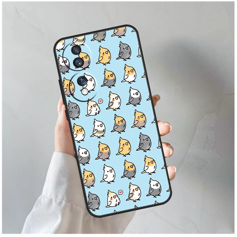 Cartoon Cockatiel Collage For Honor Magic 5 6 7 8 Pro Case For Honor 200 400 Lite 50 70 90 X8c X8b X9a X9b X9c X9d Win