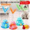 Pattern Feather Cat Toy, Three-Layer Rotating Tower With Ball, Indoor Cat Interactive Funchristmas, New Year Pet Toys