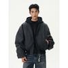 Kisko American Retro Bomber Faux Two-Piece Oversized Jacket for Men and Women Vibe Thickened Hooded Cotton Coat Trendy