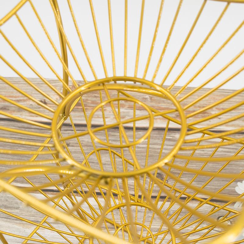 European Style Three-Tier Fruit and Snack Storage Rack for Living Room Coffee Table