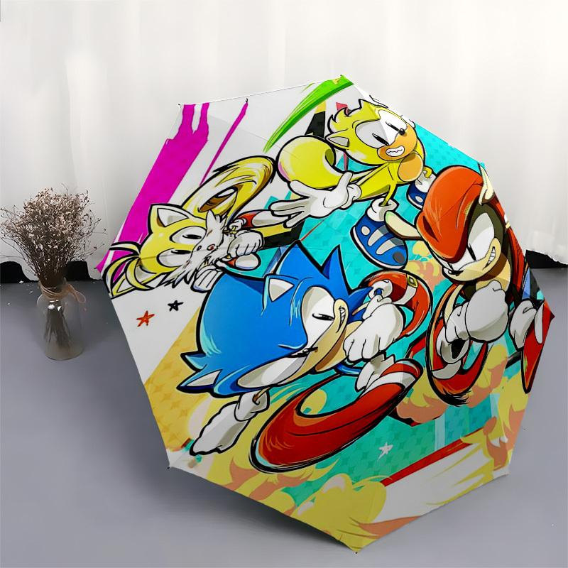 1pc Pokémon Pikachu & Friends Automatic Folding Umbrella, Portable 3-Fold Design with 8-Bone Iron Frame, Outdoor for Fans, Travelers, Everyday Use, Gi