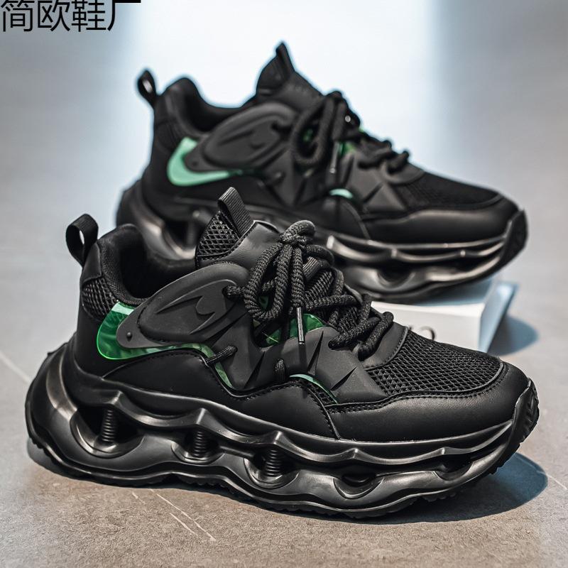 Summer new men's platform heightening shoes trendy student mesh casual sports shoes versatile straight
