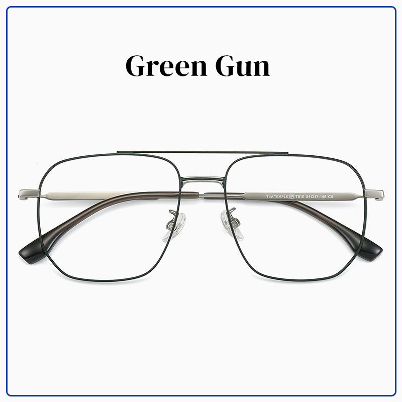 

New Customize the Degree Eyeglass Double Beam Oversize Spectacle Frame Anti Blue Ray Photochromic Prescription Hyperopia Glasses Single Version&1.56&Anti Blue Ray зелений