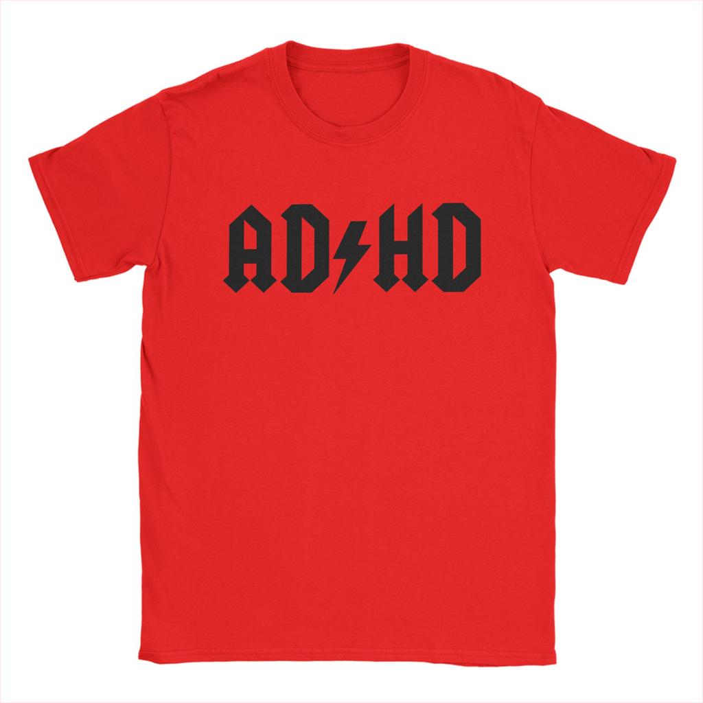 ADHD TShirt Men Unique Cotton Tee Shirt Crewneck Short Sleeve T Shirts Plus Size Clothes