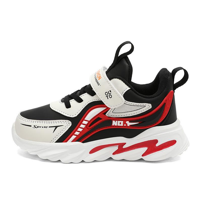 Spring & Autumn Leather Soft Sole Running Shoes for Boys - Lightweight Outdoor Sports Sneakers for Kids