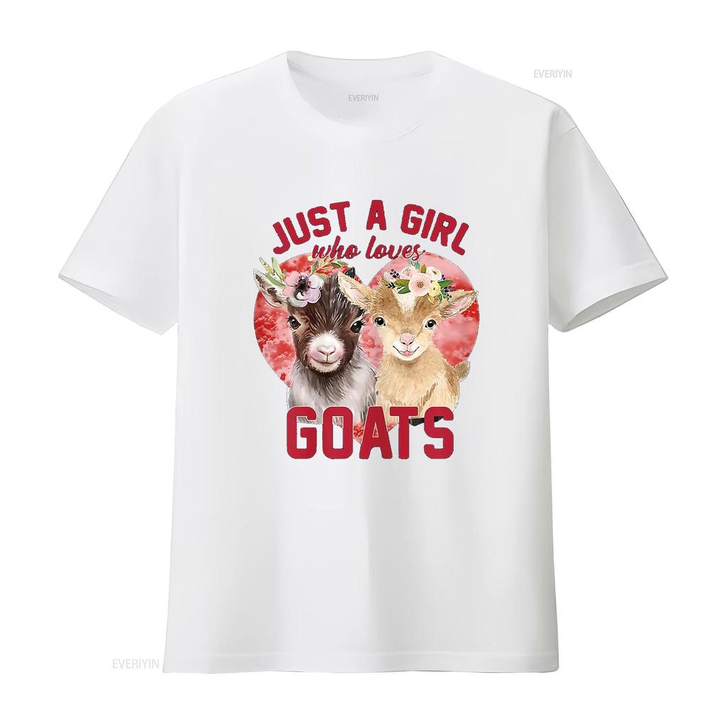 Goat Girl Women Mom Farmer Just A Who Loves Goats T Shirt Vintage Washed Versatile Fashion Streetwear Unisex Designer Clothes
