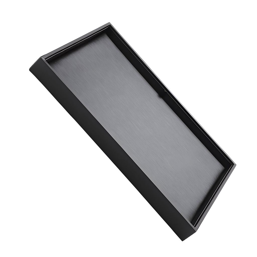 Stackable Black Jewelry Display Tray Elegant Black PU Jewelry Display Tray For Storing Rings And Necklaces Adornment