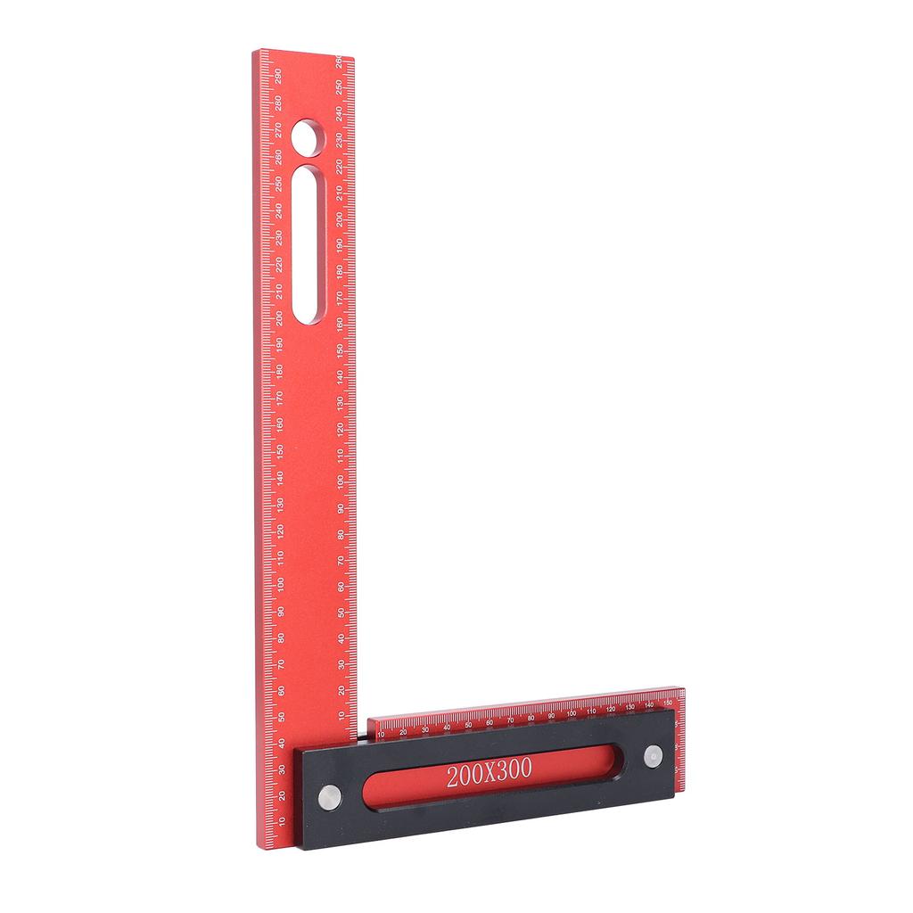 Woodworking Square 300x200mm L Shape Aluminum Alloy Framing Square with Stop Fence