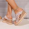 Fashion Female Shoes Lady On A Wedge Slippers Heels Slides Jelly Flip Flops Big Size Low 2025Girl High Summer Soft Glitter  Women Shoes