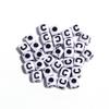 50-100pcs White And Black Color Letter Beads Alphabet Loose Beads Square Beads For Jewelry Making DIY Earring Bracelet Charm