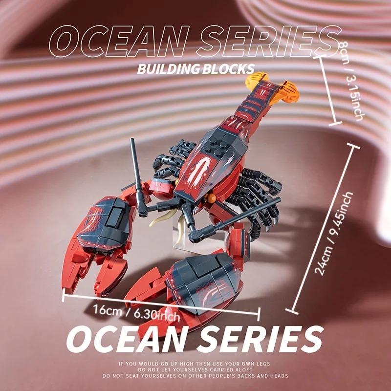 Meereslebewesen Bausteine Jugend-Puzzle-Spielzeug Krabbe Stecker Hummer Hai Schildkröte Seestern Wal Modellspielzeug für Schüler